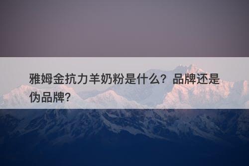 雅姆金抗力羊奶粉是什么？品牌还是伪品牌？