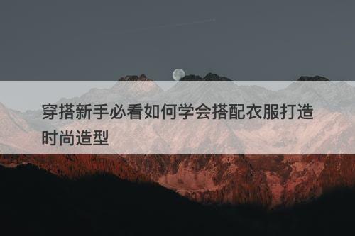 穿搭新手必看如何学会搭配衣服打造时尚造型