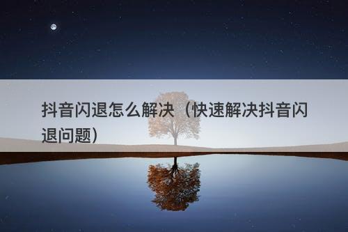 抖音闪退怎么解决（快速解决抖音闪退问题）