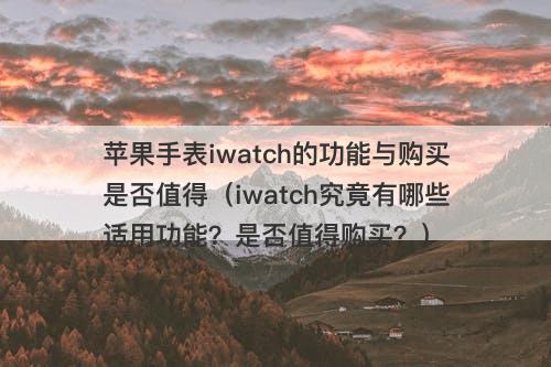 苹果手表iwatch的功能与购买是否值得（iwatch究竟有哪些适用功能？是否值得购买？）