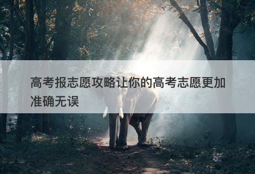 高考报志愿攻略让你的高考志愿更加准确无误