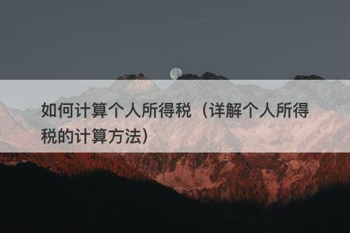 如何计算个人所得税（详解个人所得税的计算方法）-图1