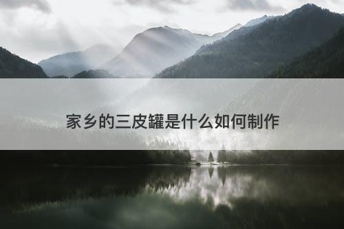 家乡的三皮罐是什么如何制作