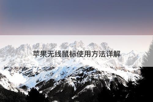 苹果无线鼠标使用方法详解