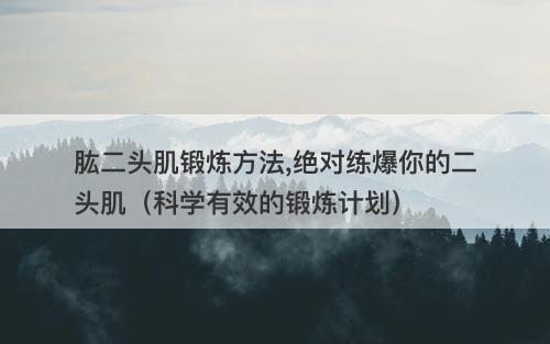 肱二头肌锻炼方法,绝对练爆你的二头肌（科学有效的锻炼计划）