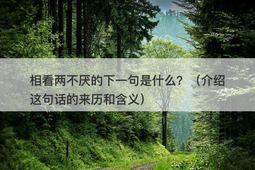 相看两不厌的下一句是什么？（介绍这句话的来历和含义）