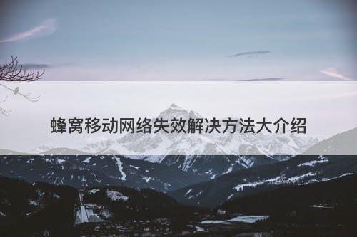 蜂窝移动网络失效解决方法大介绍