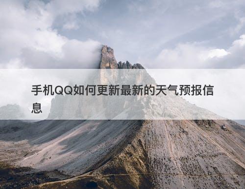 手机QQ如何更新最新的天气预报信息