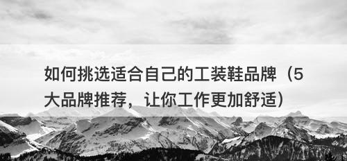 如何挑选适合自己的工装鞋品牌（5大品牌推荐，让你工作更加舒适）