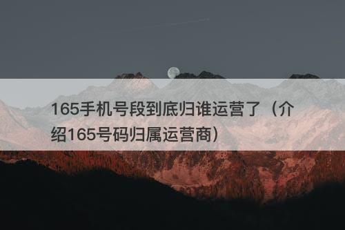 165手机号段到底归谁运营了（介绍165号码归属运营商）
