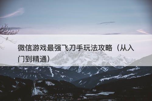 微信游戏最强飞刀手玩法攻略（从入门到精通）