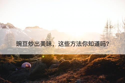 豌豆炒出美味，这些方法你知道吗？