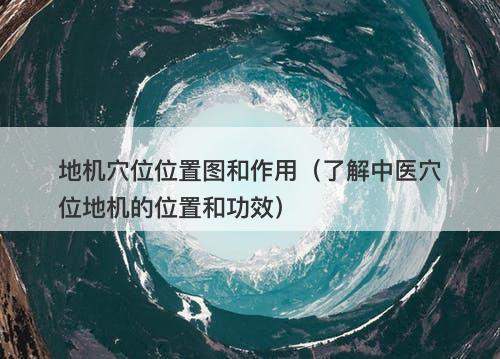 地机穴位位置图和作用（了解中医穴位地机的位置和功效）