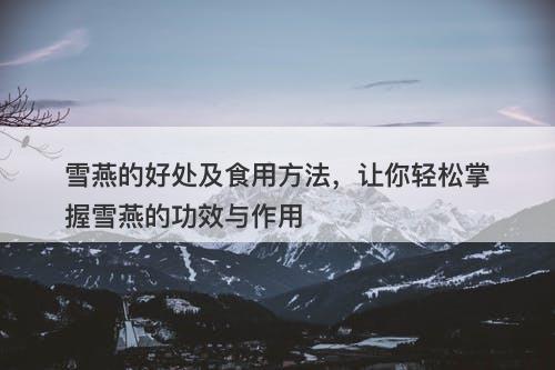 雪燕的好处及食用方法，让你轻松掌握雪燕的功效与作用