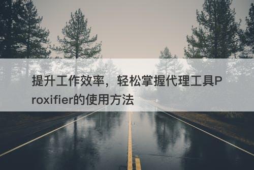 提升工作效率，轻松掌握代理工具Proxifier的使用方法