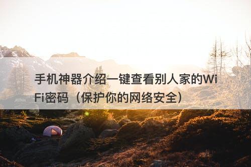 手机神器介绍一键查看别人家的WiFi密码(保护你的网络安全)-图1 手机神器介绍一键查看别人家的WiFi密码(保护你的网络安全)-图1