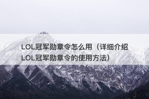 LOL冠军勋章令怎么用（详细介绍LOL冠军勋章令的使用方法）