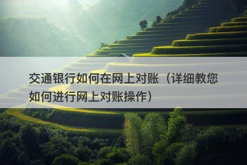 交通银行如何在网上对账（详细教您如何进行网上对账操作）