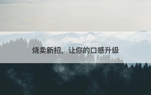 烧卖新招，让你的口感升级