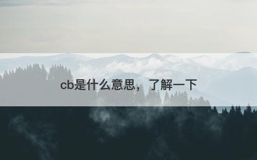 cb是什么意思，了解一下