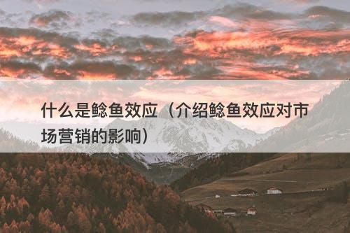 什么是鲶鱼效应（介绍鲶鱼效应对市场营销的影响）