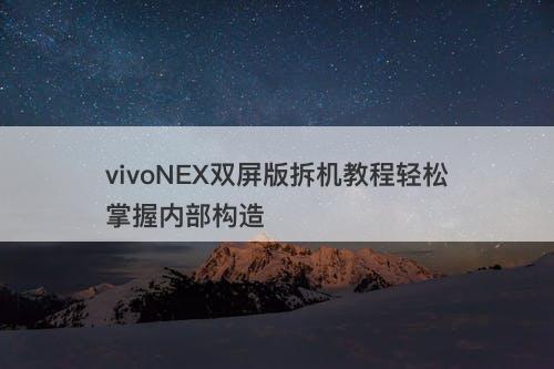 vivoNEX双屏版拆机教程轻松掌握内部构造