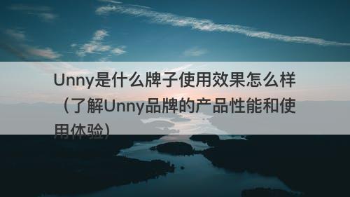 Unny是什么牌子使用效果怎么样（了解Unny品牌的产品性能和使用体验）