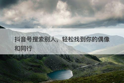 抖音号搜索别人，轻松找到你的偶像和同行