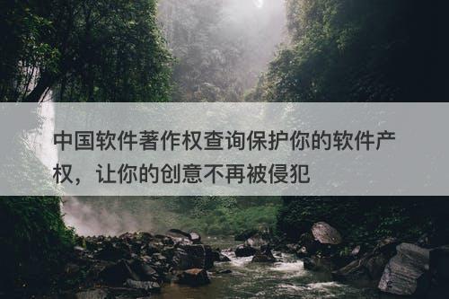 中国软件著作权查询保护你的软件产权，让你的创意不再被侵犯