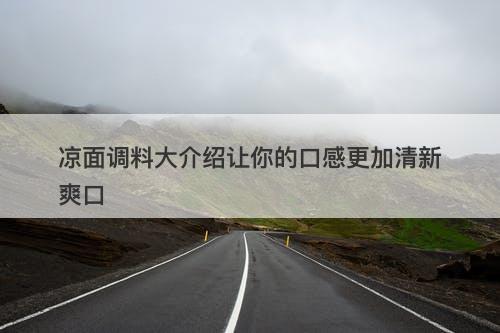 凉面调料大介绍让你的口感更加清新爽口