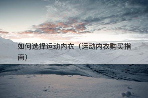 如何选择运动内衣（运动内衣购买指南）