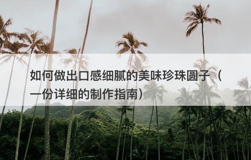 如何做出口感细腻的美味珍珠圆子（一份详细的制作指南）