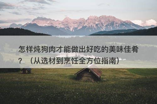 怎样炖狗肉才能做出好吃的美味佳肴？（从选材到烹饪全方位指南）
