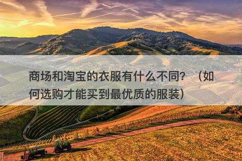 商场和淘宝的衣服有什么不同？（如何选购才能买到最优质的服装）
