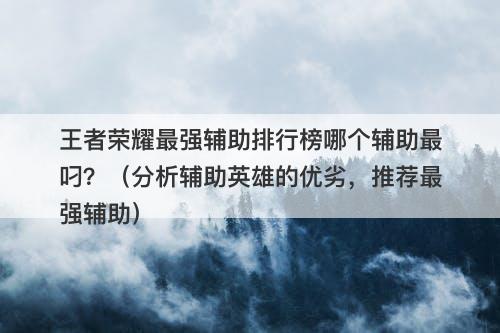 王者荣耀最强辅助排行榜哪个辅助最叼？（分析辅助英雄的优劣，推荐最强辅助）