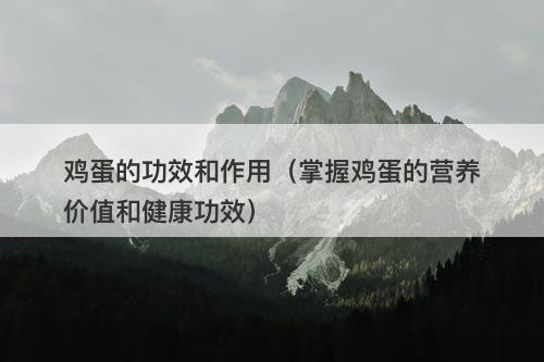 鸡蛋的功效和作用（掌握鸡蛋的营养价值和健康功效）