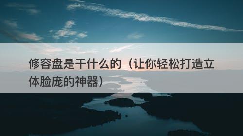修容盘是干什么的（让你轻松打造立体脸庞的神器）-图1