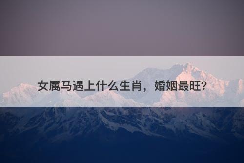 女属马遇上什么生肖，婚姻最旺？