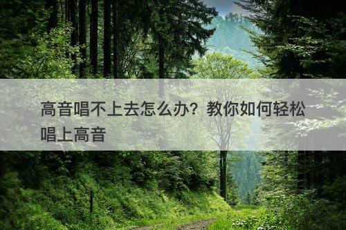 高音唱不上去怎么办？教你如何轻松唱上高音