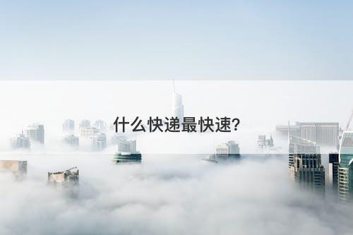 什么快递最快速？