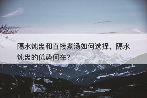 隔水炖盅和直接煮汤如何选择，隔水炖盅的优势何在？