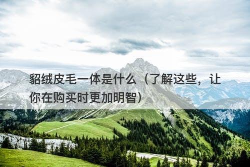 貂绒皮毛一体是什么（了解这些，让你在购买时更加明智）