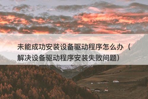 未能成功安装设备驱动程序怎么办（解决设备驱动程序安装失败问题）