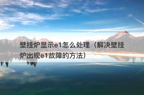 壁挂炉显示e1怎么处理（解决壁挂炉出现e1故障的方法）