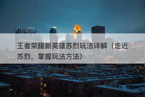 王者荣耀新英雄苏烈玩法详解（走近苏烈，掌握玩法方法）