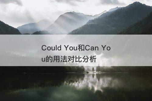 Could You和Can You的用法对比分析