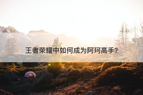 王者荣耀中如何成为阿珂高手？