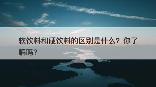 软饮料和硬饮料的区别是什么？你了解吗？