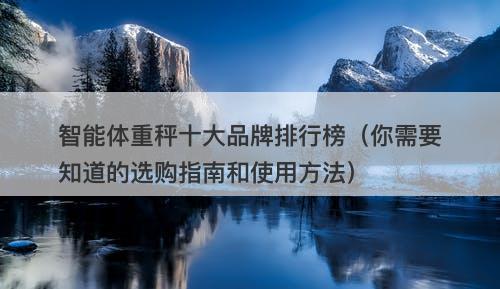 智能体重秤十大品牌排行榜（你需要知道的选购指南和使用方法）