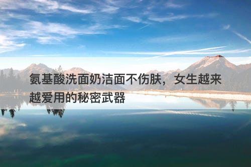 氨基酸洗面奶洁面不伤肤，女生越来越爱用的秘密武器